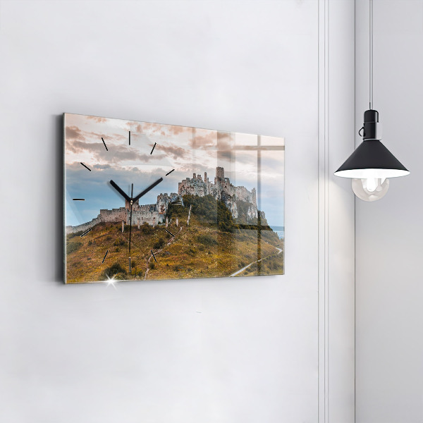 Horizontal wall clock Spiš Castle in Slovakia