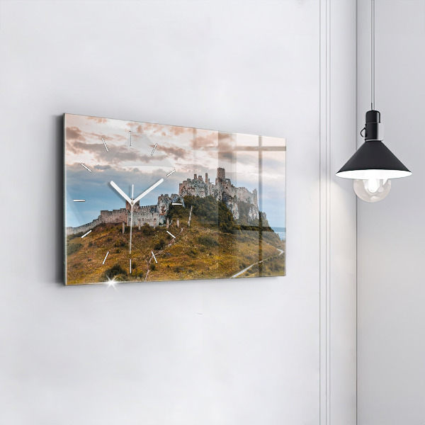 Horizontal wall clock Spiš Castle in Slovakia