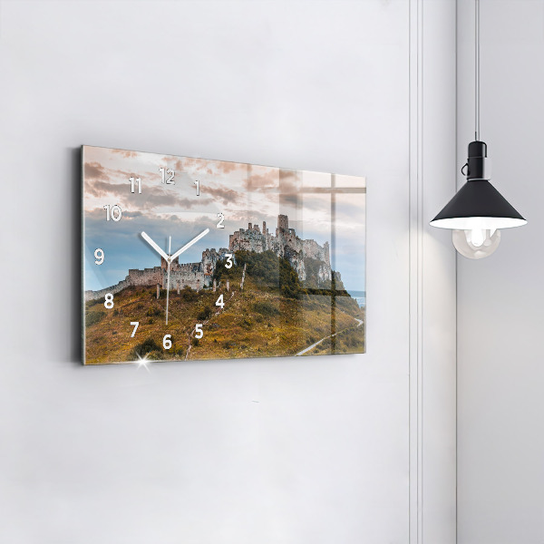 Horizontal wall clock Spiš Castle in Slovakia