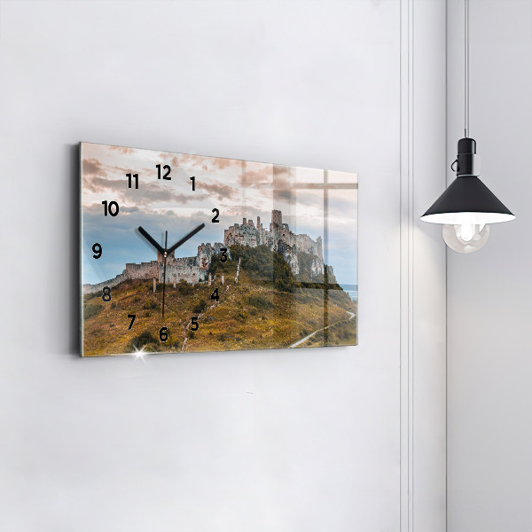 Horizontal wall clock Spiš Castle in Slovakia