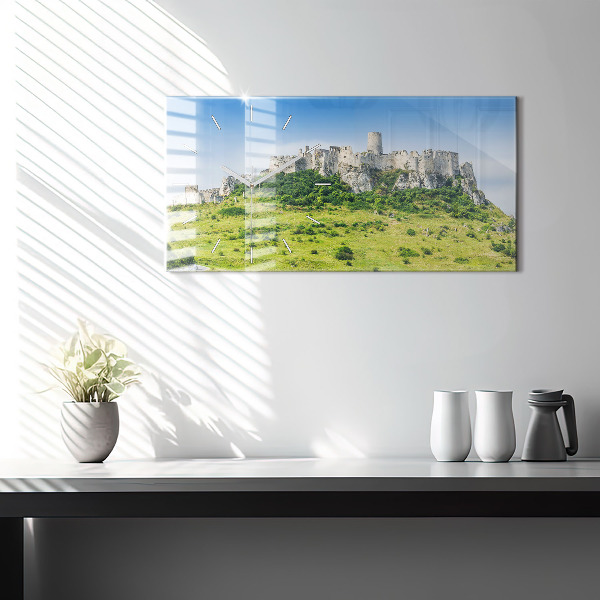 Horizontal wall clock Spiš Castle in Slovakia