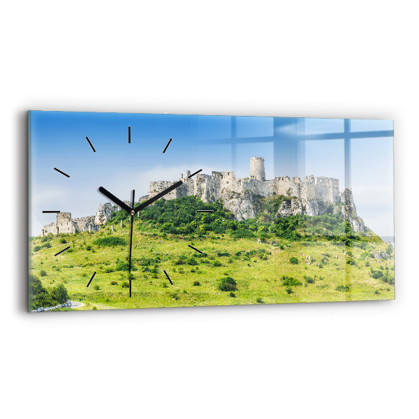Horizontal wall clock Spiš Castle in Slovakia