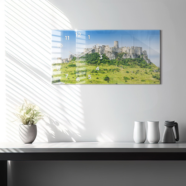 Horizontal wall clock Spiš Castle in Slovakia