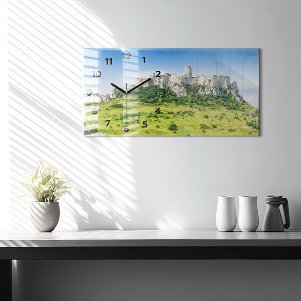 Horizontal wall clock Spiš Castle in Slovakia