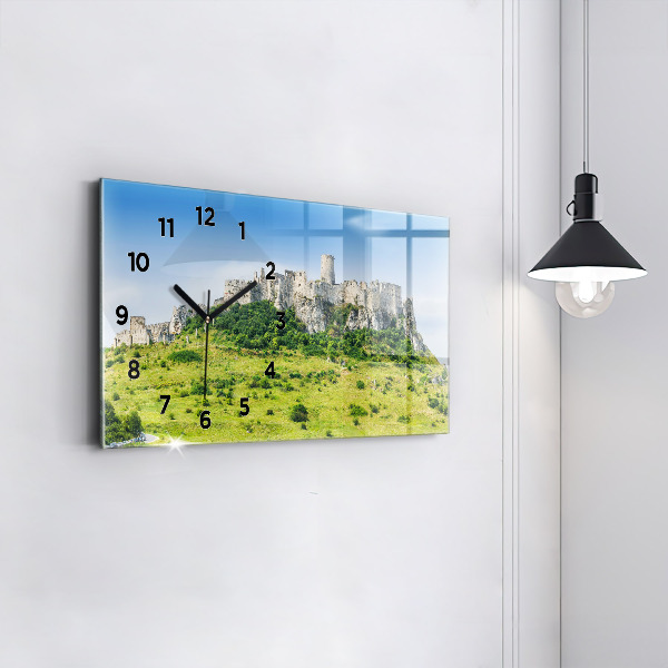 Horizontal wall clock Spiš Castle in Slovakia