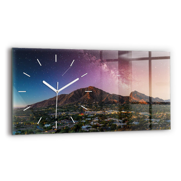 Horizontal wall clock Mountain Landscape