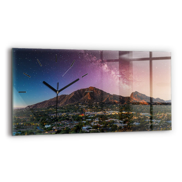 Horizontal wall clock Mountain Landscape