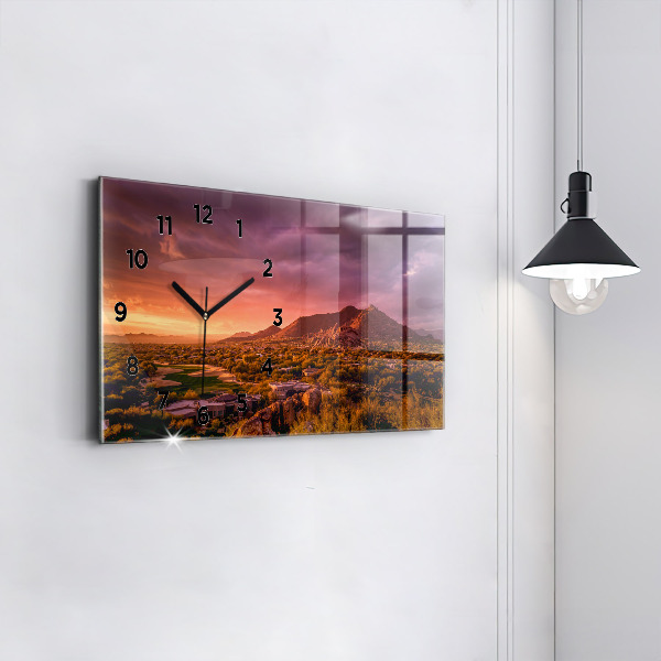Horizontal wall clock North Scottsdale Sunset