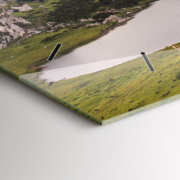 Horizontal wall clock Lake and Pyrenees Mountains