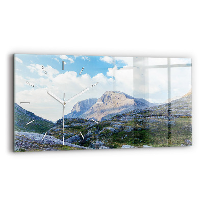 Horizontal wall clock Rocky Landscape