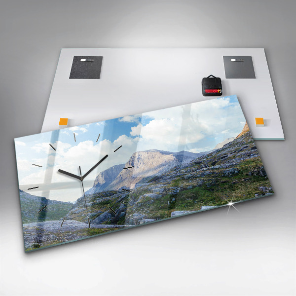 Horizontal wall clock Rocky Landscape