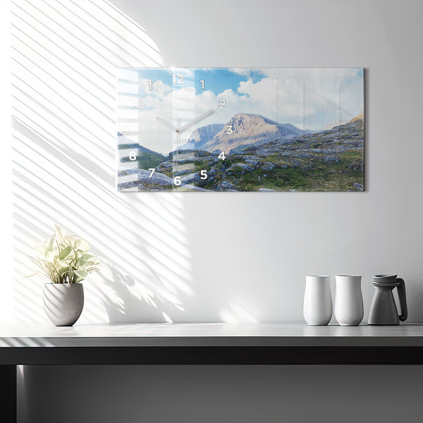 Horizontal wall clock Rocky Landscape