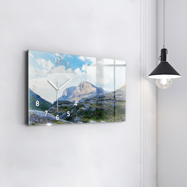 Horizontal wall clock Rocky Landscape