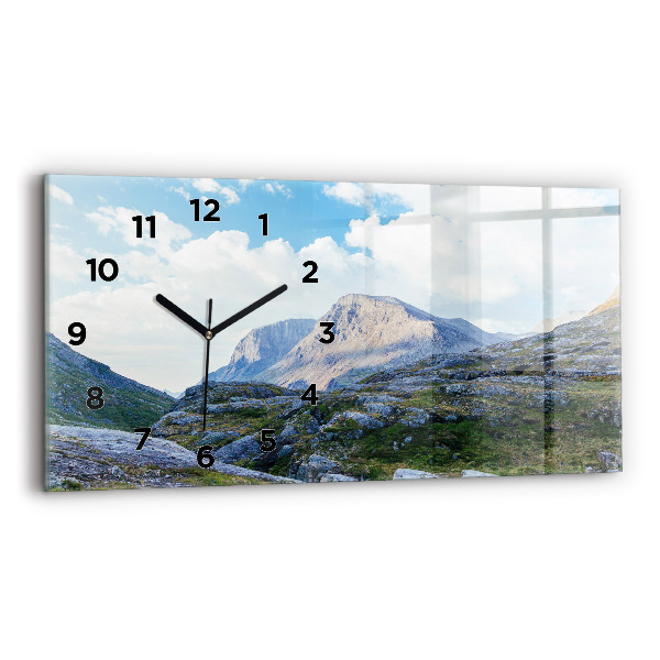 Horizontal wall clock Rocky Landscape