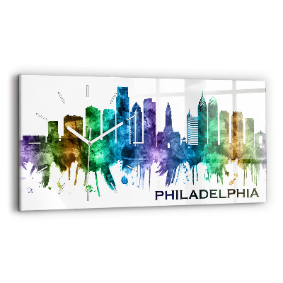 Horizontal wall clock Colorful Philadelphia
