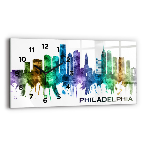 Horizontal wall clock Colorful Philadelphia