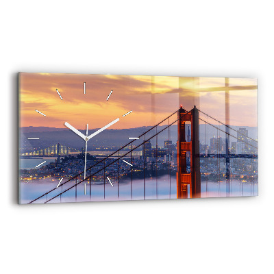 Horizontal wall clock San Francisco Bridge