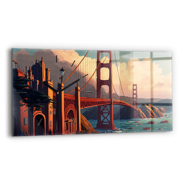 Horizontal wall clock San Francisco Bridge