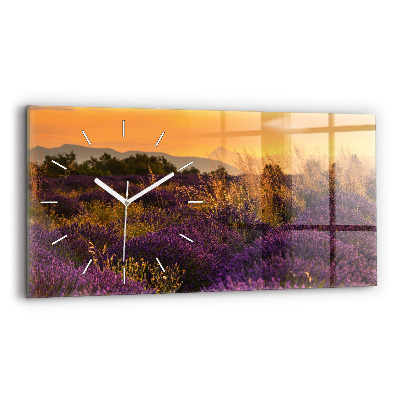 Horizontal wall clock Lavender meadow France