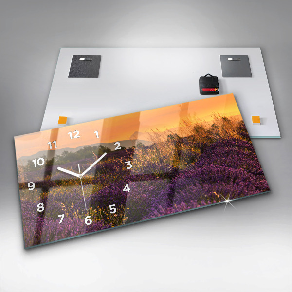 Horizontal wall clock Lavender meadow France