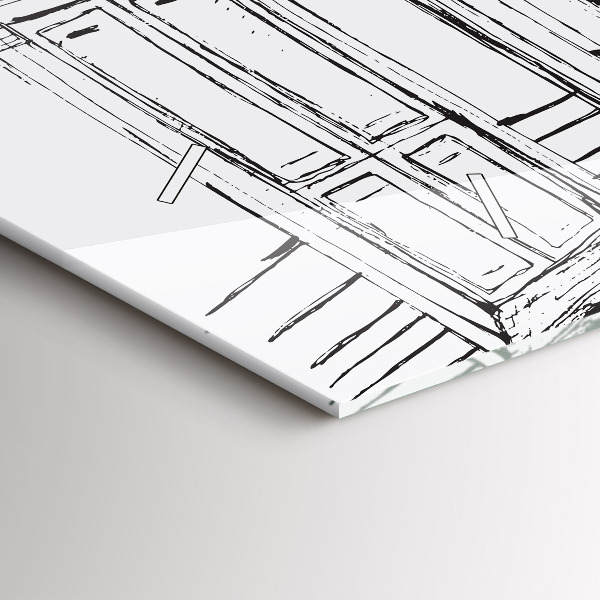 Horizontal wall clock Drawing of the city of Provence