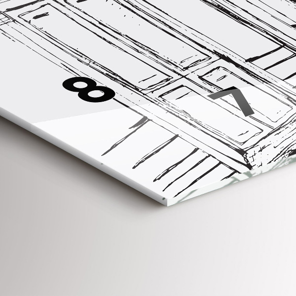 Horizontal wall clock Drawing of the city of Provence