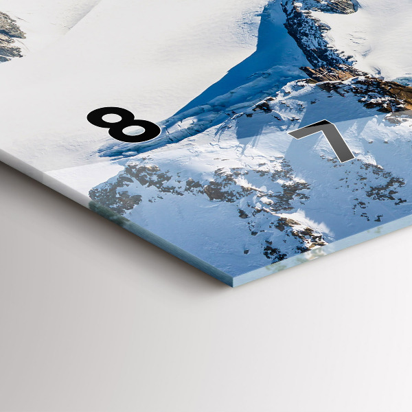 Horizontal wall clock Skier in the Alps