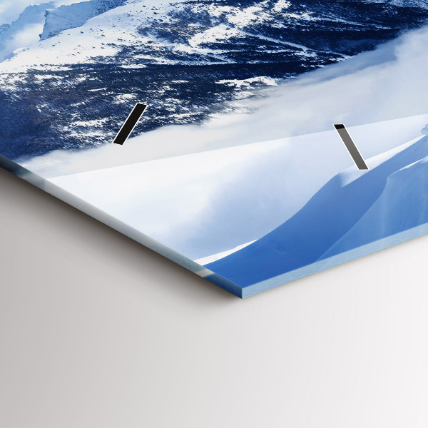 Horizontal wall clock Mountain panorama