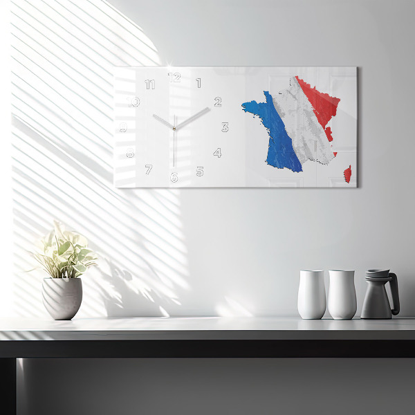 Horizontal wall clock Flag of France