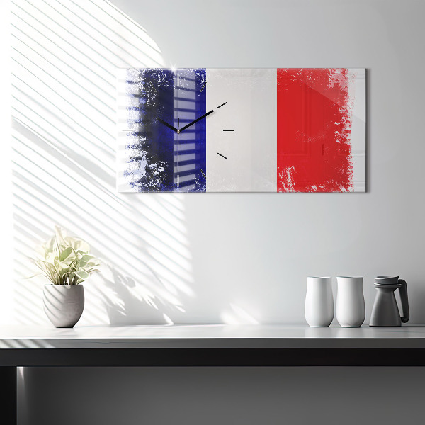Horizontal wall clock Flag of France