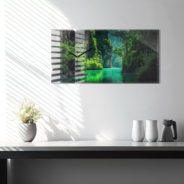 Horizontal wall clock Thailand's natural landscape