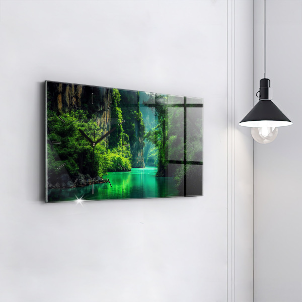 Horizontal wall clock Thailand's natural landscape