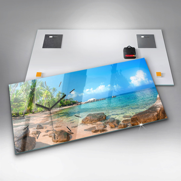Horizontal wall clock Beautiful beach in Thailand