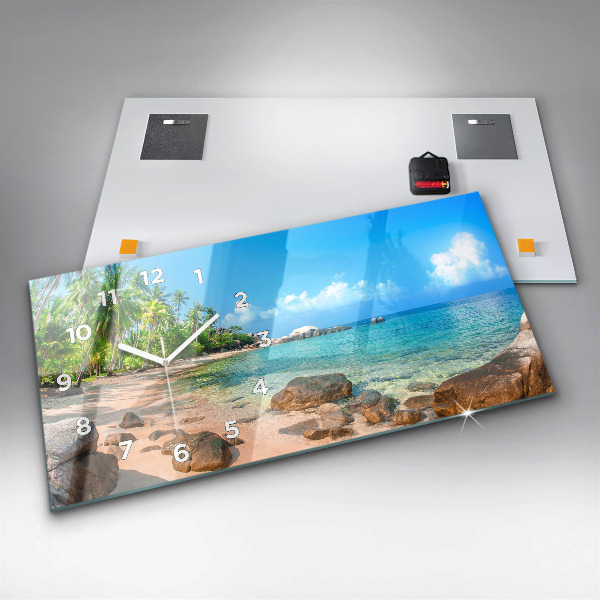 Horizontal wall clock Beautiful beach in Thailand