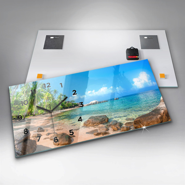 Horizontal wall clock Beautiful beach in Thailand