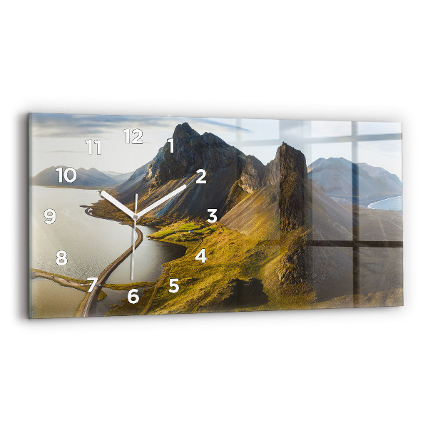Horizontal wall clock Road in Iceland