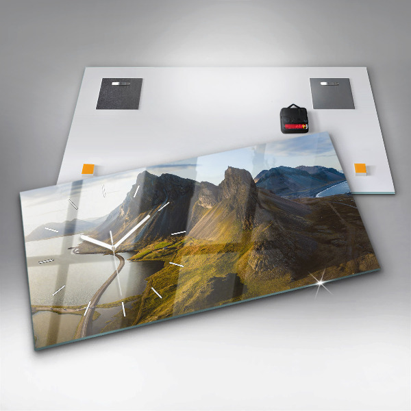 Horizontal wall clock Road in Iceland