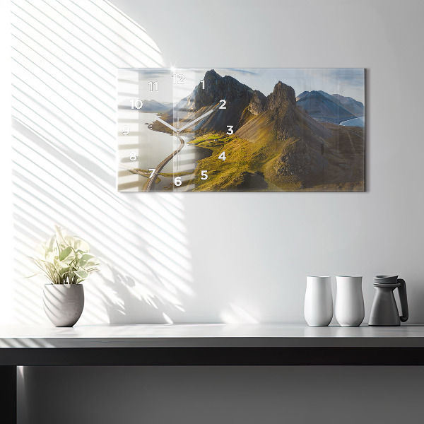 Horizontal wall clock Road in Iceland