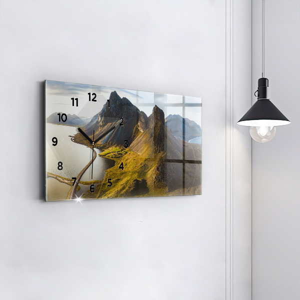 Horizontal wall clock Road in Iceland