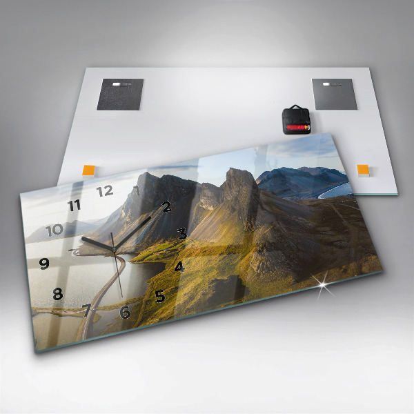 Horizontal wall clock Road in Iceland