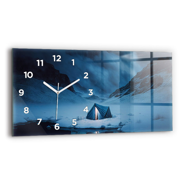 Horizontal wall clock Tent in the mountains of Iceland