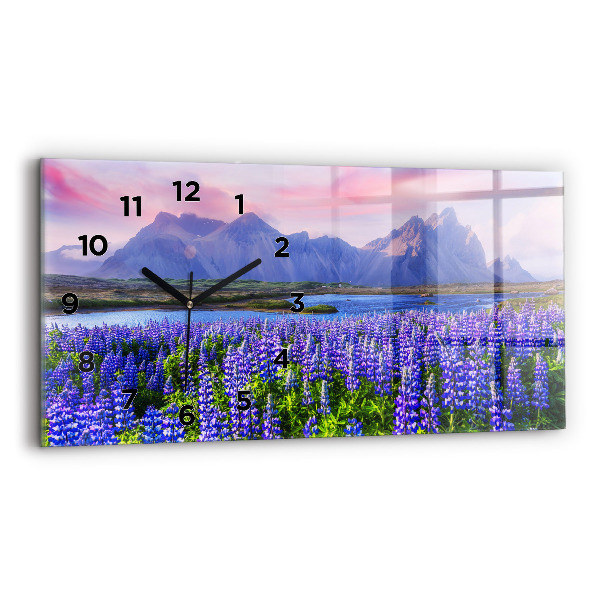 Horizontal wall clock Mountain view Iceland