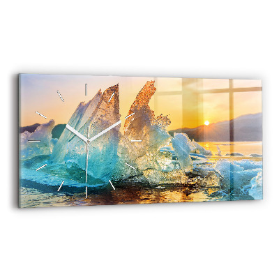 Horizontal wall clock Iceberg and sunrise