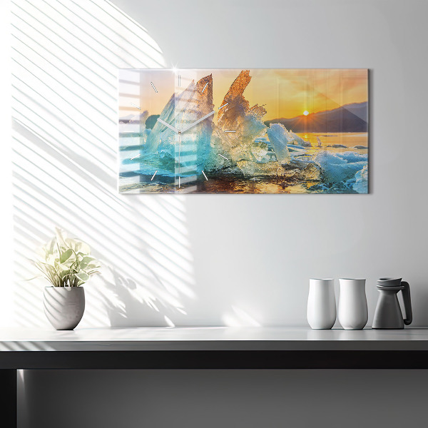 Horizontal wall clock Iceberg and sunrise