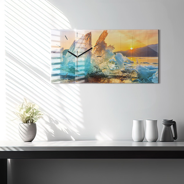 Horizontal wall clock Iceberg and sunrise