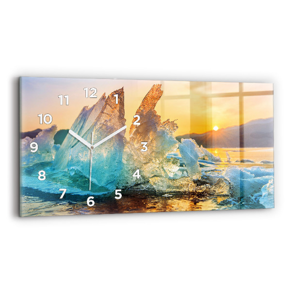 Horizontal wall clock Iceberg and sunrise