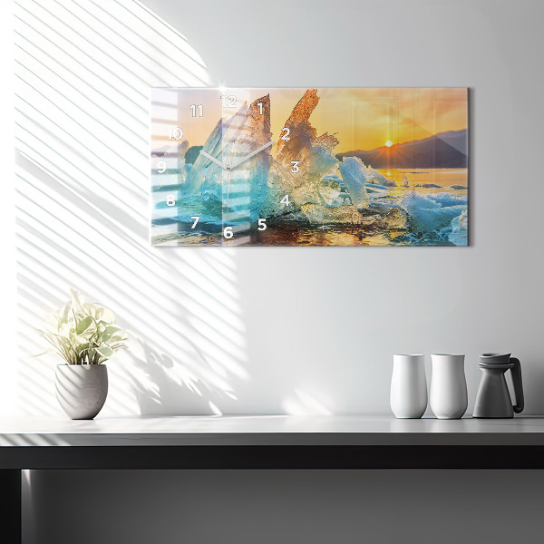 Horizontal wall clock Iceberg and sunrise