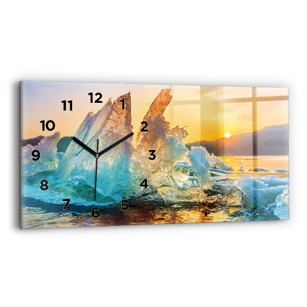 Horizontal wall clock Iceberg and sunrise