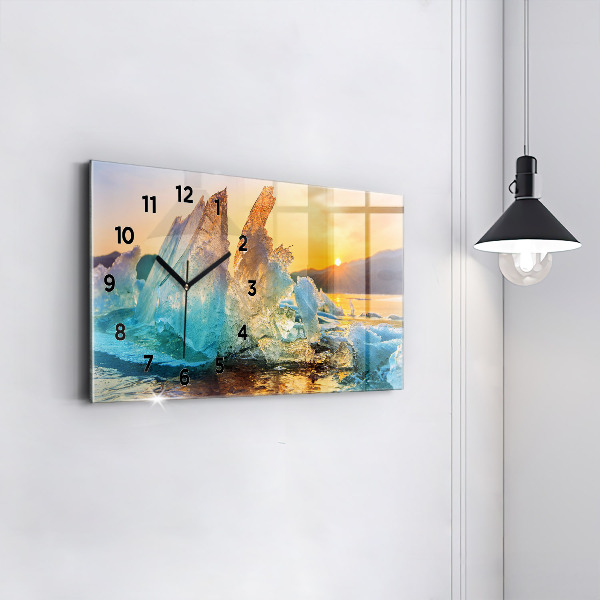 Horizontal wall clock Iceberg and sunrise