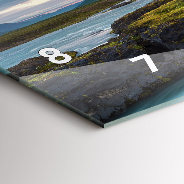 Horizontal wall clock Landscape with a waterfall